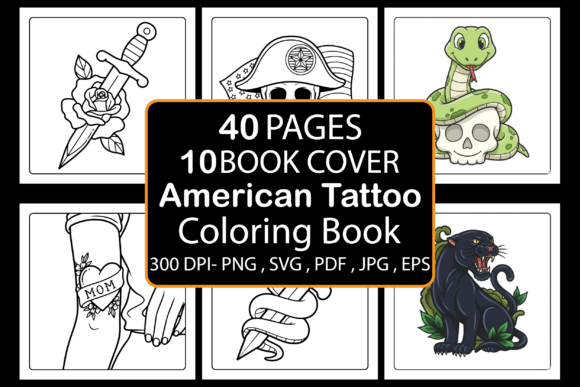 American Tattoo Coloring Book