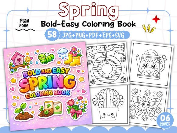 Bold and Easy Spring Coloring Pages