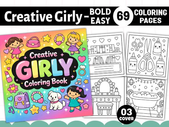 Bold Easy Creative Girly Coloring Pages: A Practical Resource for Relaxation and KDP Publishing