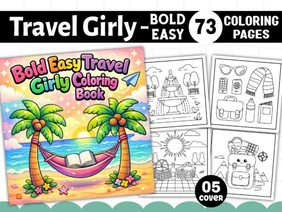 Bold Easy Travel Girly Coloring Pages