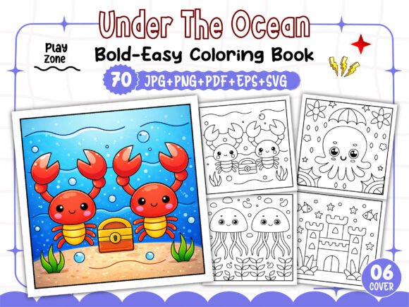Bold Easy Under the Ocean Coloring Pages for KDP Success