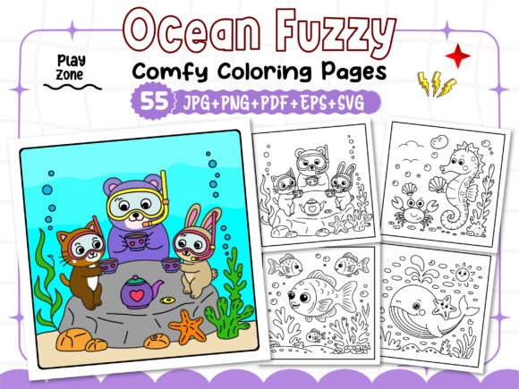 Building a Profitable KDP Interior with Adult Ocean Fuzzy Comfy Coloring Pages