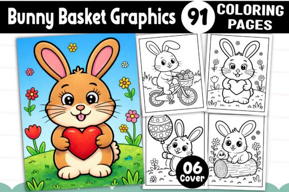 Bunny Basket Coloring Pages for Kids