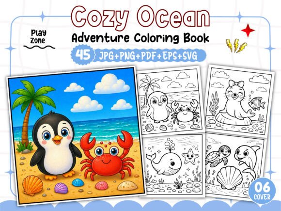 Cozy Ocean Adventure Coloring Book Pages