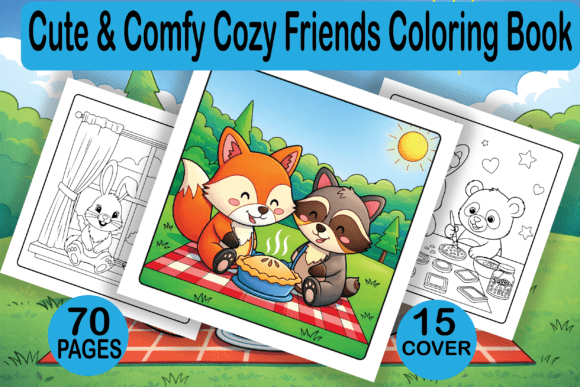 Cute Comfy Cozy Friends Coloring Book: A Creative and Practical Resource