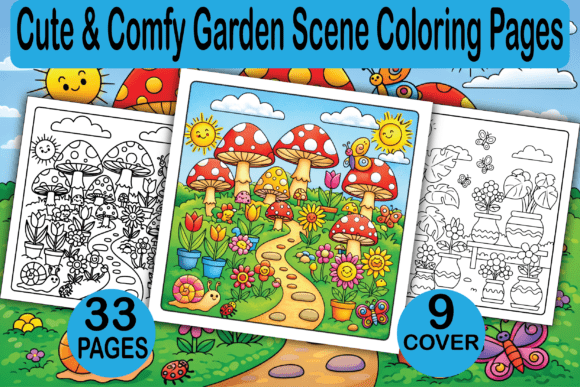 Cute Comfy Garden Scene Coloring Pages: A Complete Guide to This Versatile Digital Printable for KDP and POD