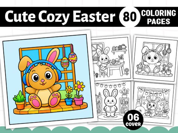 Cute Cozy Easter Coloring Book for Kids