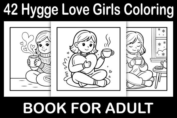 Hygge Love Girls Coloring Page: A Creative Escape