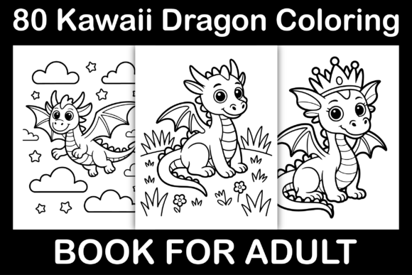 Kawaii Dragon Coloring Book