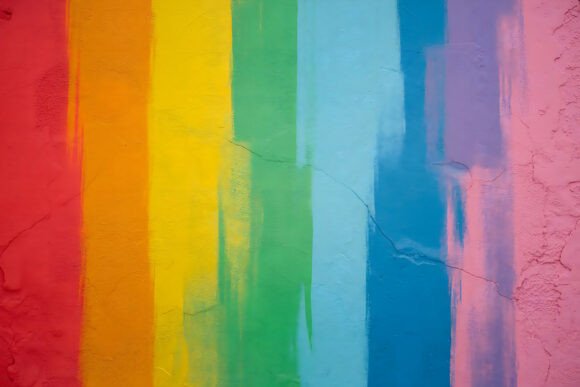 Rainbow Wall Paint Strokes Background as a Strategic Design Asset