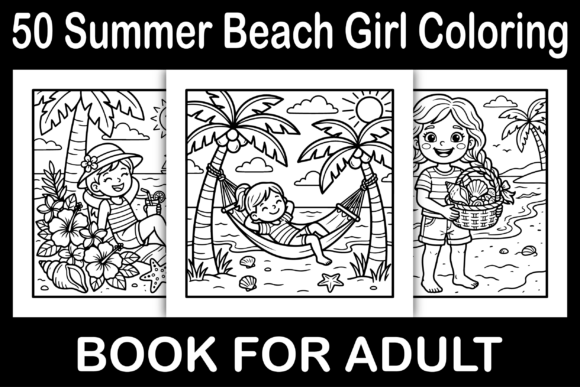 Summer Beach Girl Coloring Pages for Creative Relaxation