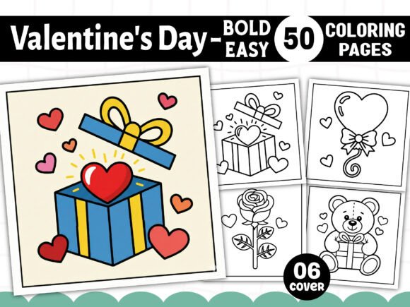 Valentine's Day Coloring Pages Bold Easy